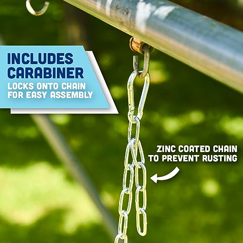 Squirrel Products High Back Full Bucket Toddler Swing Seat with Plastic Coated Chains and Carabiners for Easy Install - Blue