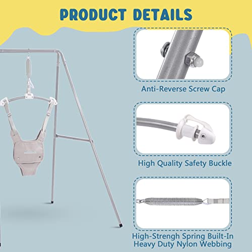 Baby Jumper with Stand, Baby Jumpers and Bouncers, Baby Exerciser Suitable for 6-24 Months, Easy to Assemble & Store Jumper for Baby (Soft Rug Include)