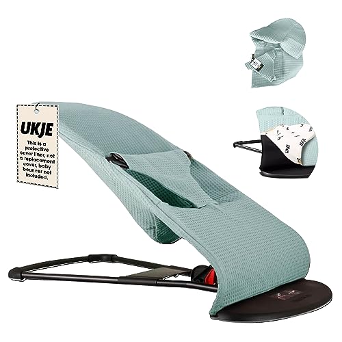 UKJE Protective Cover Compatible with Babybjorn Bouncers, Baby Bouncer Cover, Compatible Cover Over The Baby Bjorn Bouncer, Baby Bouncer Cozy, Soft & Stylish Cover, Handmade in Europe - Jade Waffle