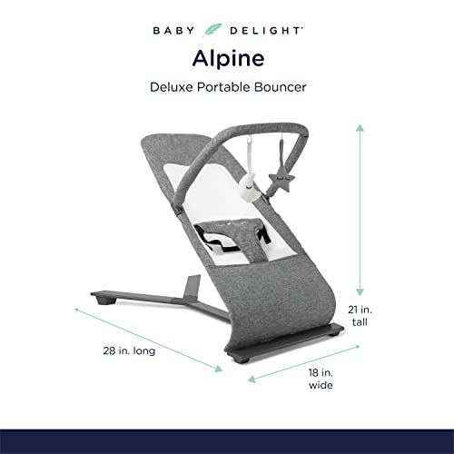 Baby Delight Go With Me Alpine Deluxe Portable Bouncer, Charcoal Tweed