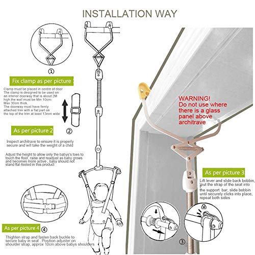 Baby Door Jumpers and Bouncers Exerciser Set with Door Clamp Adjustable Strap for Toddler Infant 6-24 Months