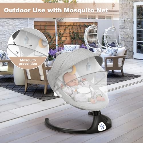 Electric Baby Swing with 5 Speeds, 10 Lullabies