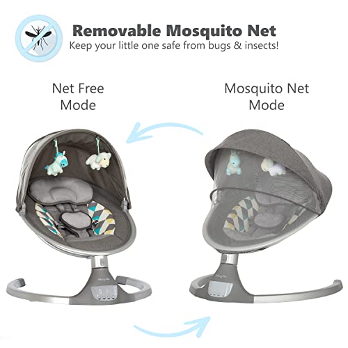 Dream On Me, Zazu Cradling Swing, Grey and Blue