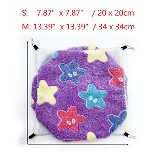 Small Pet Cage Hammock, Bunkbed Sugar Glider Hammock, Guinea Pig Cage Accessories Bedding, Warm Hammock for Parrot Ferret Squirrel Hamster Rat Playing Sleeping (Small, Coffee)