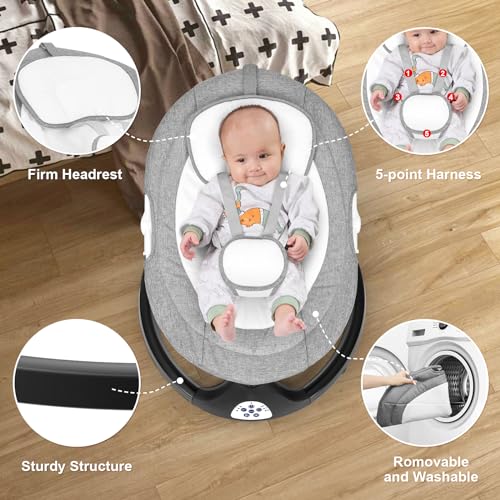 Electric Baby Swing with 5 Speeds, 10 Lullabies