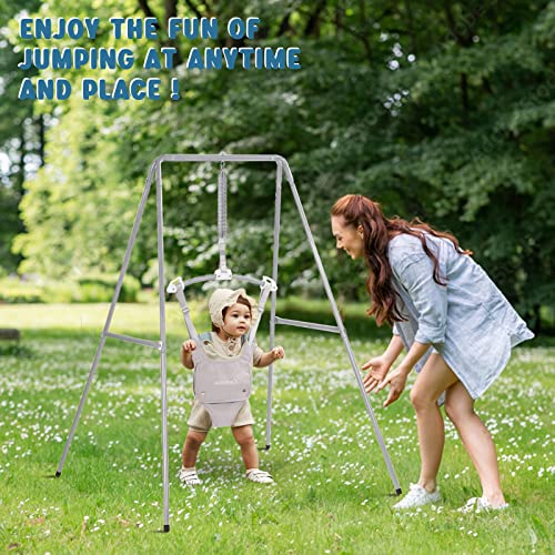Baby Jumper with Stand, Baby Jumpers and Bouncers, Baby Exerciser Suitable for 6-24 Months, Easy to Assemble & Store Jumper for Baby (Soft Rug Include)