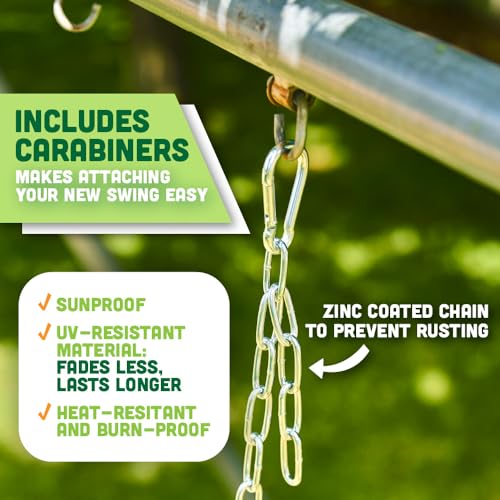 Squirrel Products High Back Full Bucket Toddler Swing with Exclusive Chain & Triangle Dip Pinch Protection and Carabiners for Easy Install - Blue