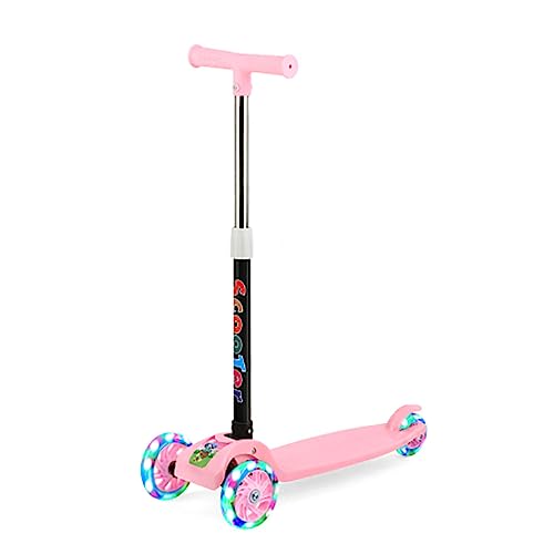 Scooters for Kids Toddler Scooter - Deluxe Aluminum 3 Wheel Glider w/ Kick n Go, Lean 2 Turn Wheels, Step 4 Brake, Toddlers Training Three Wheeled Kid Ride on Toys Best for Little Boys & Girls - Pink