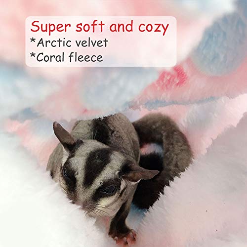 Small Pet Cage Hammock, Bunkbed Sugar Glider Hammock, Guinea Pig Cage Accessories Bedding, Warm Hammock for Parrot Ferret Squirrel Hamster Rat Playing Sleeping (Small, Coffee)
