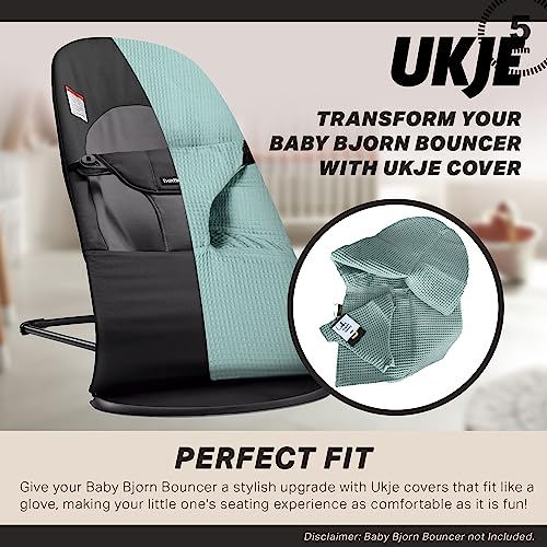 UKJE Protective Cover Compatible with Babybjorn Bouncers, Baby Bouncer Cover, Compatible Cover Over The Baby Bjorn Bouncer, Baby Bouncer Cozy, Soft & Stylish Cover, Handmade in Europe - Jade Waffle