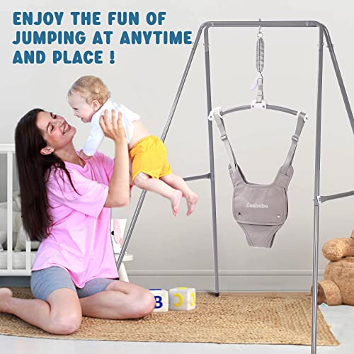 Baby Jumper with Stand, Baby Jumpers and Bouncers, Baby Exerciser Suitable for 6-24 Months, Easy to Assemble & Store Jumper for Baby (Soft Rug Include)