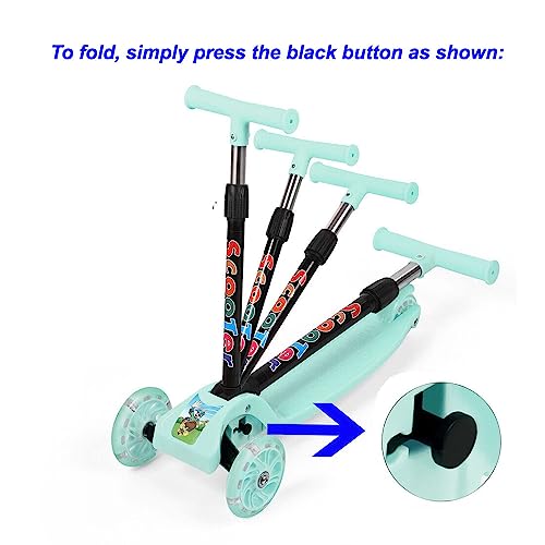 Scooters for Kids Toddler Scooter - Deluxe Aluminum 3 Wheel Glider w/ Kick n Go, Lean 2 Turn Wheels, Step 4 Brake, Toddlers Training Three Wheeled Kid Ride on Toys Best for Little Boys & Girls - Pink