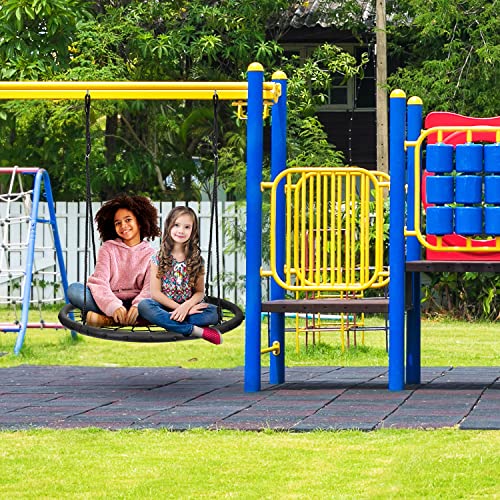 Sorbus Spinner Swing  Kids Round Web Swing  Great for Tree, Swing Set, Backyard, Playground, Playroom  Accessories Included [New Improved 2020 Design!] (40" Net Seat)