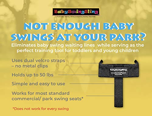 BabySwingSling  This Baby Swing Attachment Converts Standard Park Swings for Infants and Toddlers  Portable, Lightweight, Holds Up to 50 Pounds  Ideal for Swing Training This Summer