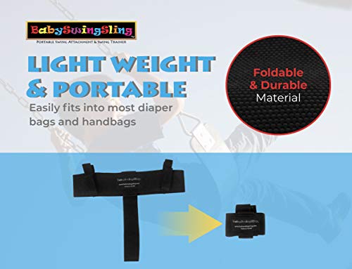 BabySwingSling  This Baby Swing Attachment Converts Standard Park Swings for Infants and Toddlers  Portable, Lightweight, Holds Up to 50 Pounds  Ideal for Swing Training This Summer