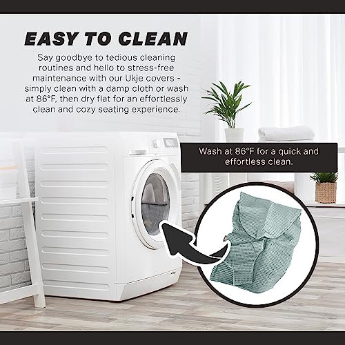 UKJE Protective Cover Compatible with Babybjorn Bouncers, Baby Bouncer Cover, Compatible Cover Over The Baby Bjorn Bouncer, Baby Bouncer Cozy, Soft & Stylish Cover, Handmade in Europe - Jade Waffle