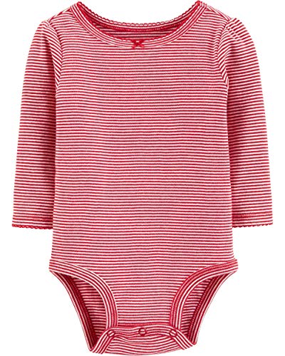 Carter's 3-Piece Holiday Red Striped Bodysuit & Santa Jumper Set with Tights (Red/White, 3 Months)