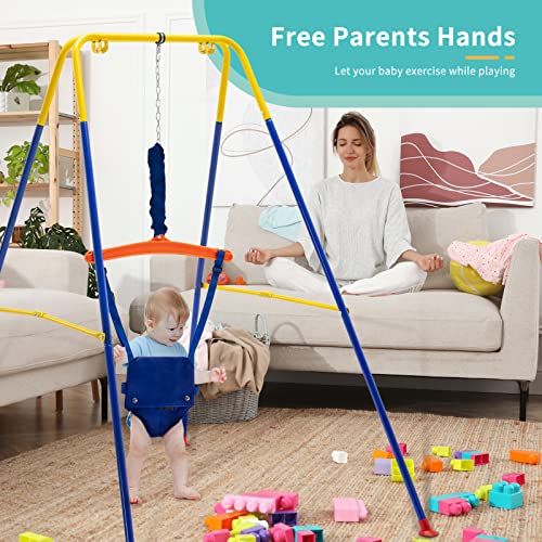 Baby Jumper, Baby Bouncers with Stand and Adjustable Seat Bag, Baby Door Jumper for Indoor/Outdoor Play, Bouncers for Baby, Baby Bouncer Activity Center, Easy to Assemble and Store