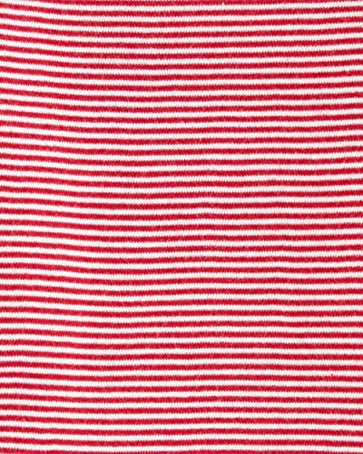 Carter's 3-Piece Holiday Red Striped Bodysuit & Santa Jumper Set with Tights (Red/White, 3 Months)