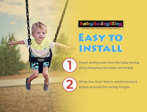 BabySwingSling  This Baby Swing Attachment Converts Standard Park Swings for Infants and Toddlers  Portable, Lightweight, Holds Up to 50 Pounds  Ideal for Swing Training This Summer