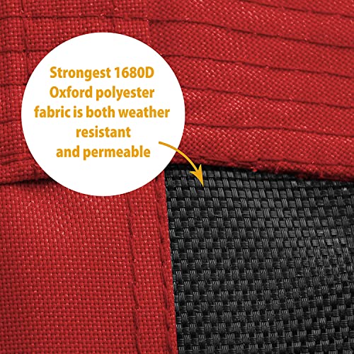 Saucer Tree Swing ,Giant 40 Inches with Carabiners and Flags, 700 lb Weight Capacity, Steel Frame, Waterproof, Easy to Install with Step by Step Instructions, Non-Stop Fun! (Red)