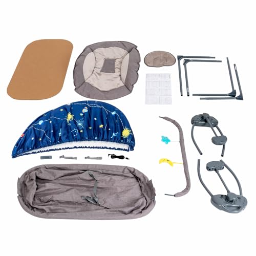 Electric Baby Cradle Swing with Remote Control - Dark Blue