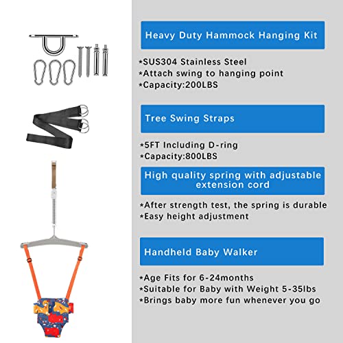 Jumper for Baby with a Ceiling Hook, Baby Bouncers for Infants Jumper, Johnny Jumper Suitable for Indoor and Outdoor Play, Perfect Update Doorway Jumper