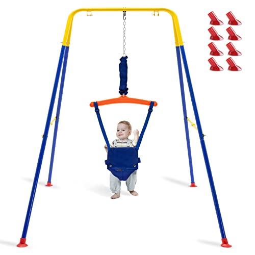 Baby Jumper, Baby Bouncers with Stand and Adjustable Seat Bag, Baby Door Jumper for Indoor/Outdoor Play, Bouncers for Baby, Baby Bouncer Activity Center, Easy to Assemble and Store
