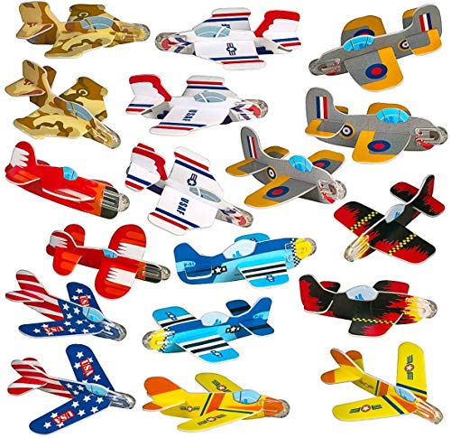 Party Favors for Kids - Bulk Toys - 72 Pack of Airplane Gliders Bulk Party Pack Individually Wrapped Flying Paper Planes  Assorted Designs - for Rewards and Prizes, Pinata Fillers, Carnival Prizes