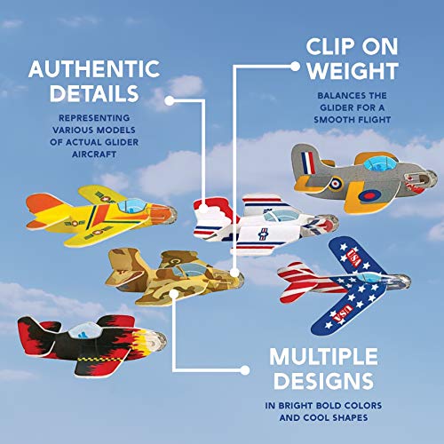 Party Favors for Kids - Bulk Toys - 72 Pack of Airplane Gliders Bulk Party Pack Individually Wrapped Flying Paper Planes  Assorted Designs - for Rewards and Prizes, Pinata Fillers, Carnival Prizes