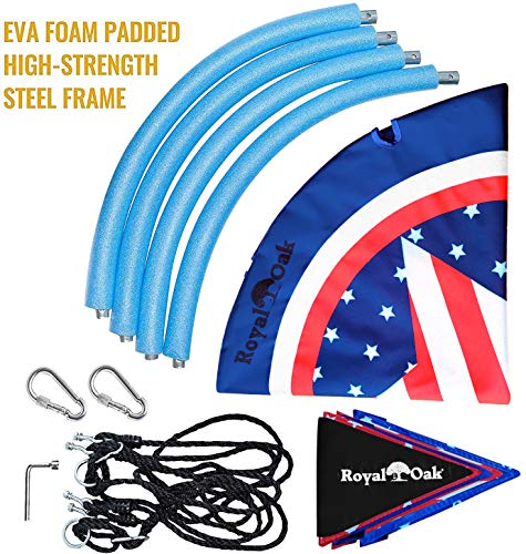 Saucer Tree Swing ,Giant 40 Inches with Carabiners and Flags, 700 lb Weight Capacity, Steel Frame, Waterproof, Easy to Install with Step by Step Instructions, Non-Stop Fun! (US Flag)