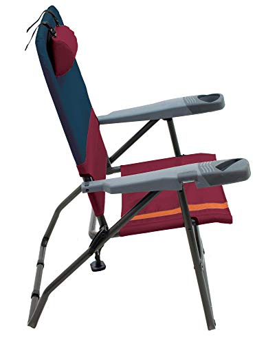 Rio Gear 17" Suspension 4-Position Folding Aluminum Chair - Charcoal/Oxblood