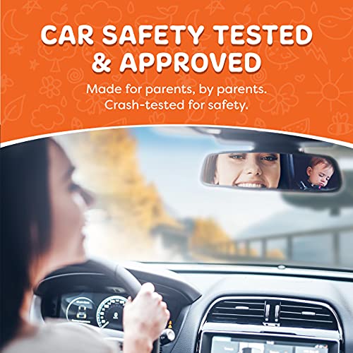 Shatterproof Baby Backseat Mirror for Car - View Infant in Rear Facing Car Seat - Newborn Safety with Secure Crash Tested Headrest Double-Strap - Essential Car Seat Accessories
