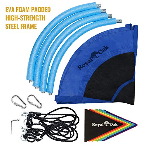 Saucer Tree Swing ,Giant 40 Inches with Carabiners and Flags, 700 lb Weight Capacity, Steel Frame, Waterproof, Easy to Install with Step by Step Instructions, Non-Stop Fun! (Blue)