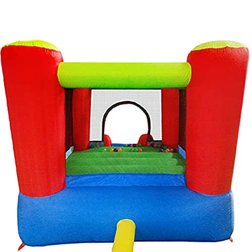 PicassoTiles KC106 8x7 Foot Junior Inflatable Bouncer, Jumping Bouncing House, Jump Slide Playhouse w/ 50 Pit Balls, 3 Sides Mesh Protection, and Heavy-Duty GFCI ETL Certified 385W Blower