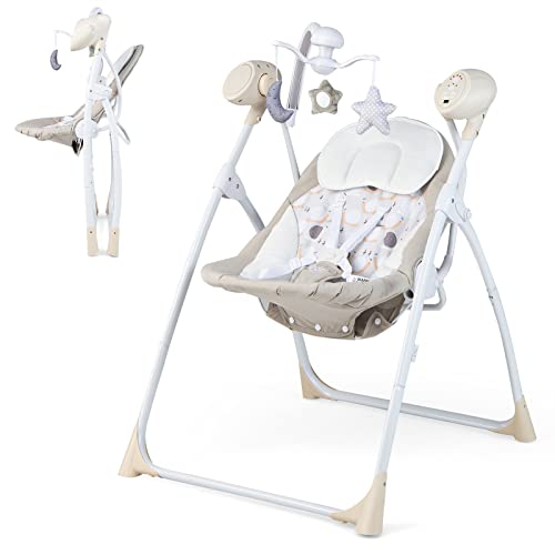 Portable Baby Swing with Adjustable Backrest and Melodies