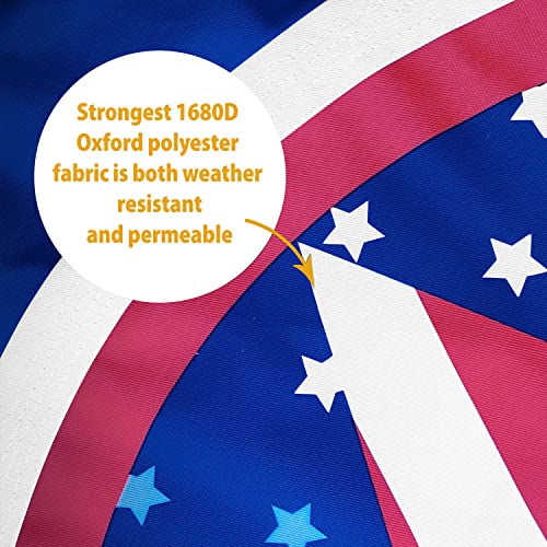 Saucer Tree Swing ,Giant 40 Inches with Carabiners and Flags, 700 lb Weight Capacity, Steel Frame, Waterproof, Easy to Install with Step by Step Instructions, Non-Stop Fun! (US Flag)