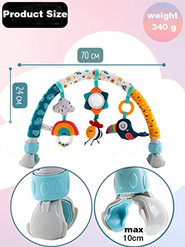 Pau1Hami1ton Baby Stroller Arch Toys,Car Seat Toys,Bouncer Toy Bar/Mobile for Bassinet,Adjustable Baby Hanging Toys Fit for Crib Bed,Stroller,Car Seat,Feeding Chair.S-19 (Bee)
