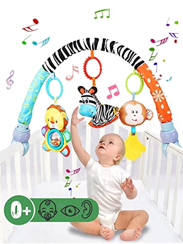Pau1Hami1ton Baby Stroller Arch Toys,Car Seat Toys,Bouncer Toy Bar/Mobile for Bassinet,Adjustable Baby Hanging Toys Fit for Crib Bed,Stroller,Car Seat, Feeding Chair.S-19 (Zebra)
