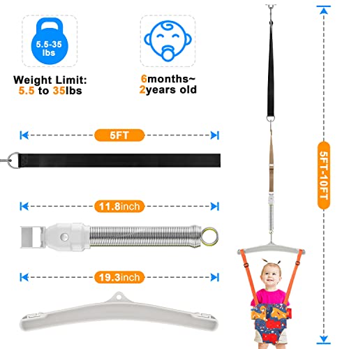 Jumper for Baby with a Ceiling Hook, Baby Bouncers for Infants Jumper, Johnny Jumper Suitable for Indoor and Outdoor Play, Perfect Update Doorway Jumper
