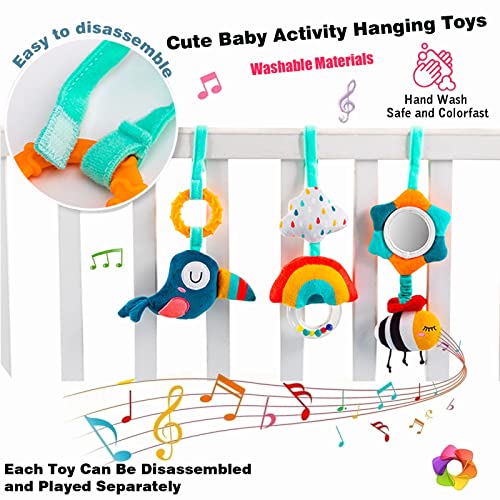 Pau1Hami1ton Baby Stroller Arch Toys,Car Seat Toys,Bouncer Toy Bar/Mobile for Bassinet,Adjustable Baby Hanging Toys Fit for Crib Bed,Stroller,Car Seat,Feeding Chair.S-19 (Bee)