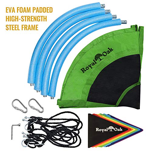 Saucer Tree Swing ,Giant 40 Inches with Carabiners and Flags, 700 lb Weight Capacity, Steel Frame, Waterproof, Easy to Install with Step by Step Instructions, Non-Stop Fun! (Green)