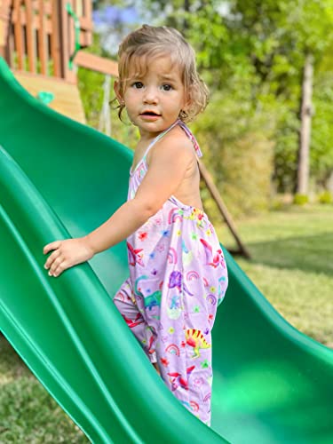 RAISEVERN Toddler Halter Romper Jumpsuit Infant Girl Harem Slouch Dinosaur Jumpsuits Kid Jumpers Summer Outfits Sleeveless Beach Party With Pocket Size 2T 3T
