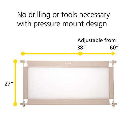 Safety 1st Wide Doorways Fabric Gate with Pressure-Mounted Fastening (Natural)