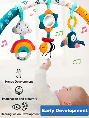 Pau1Hami1ton Baby Stroller Arch Toys,Car Seat Toys,Bouncer Toy Bar/Mobile for Bassinet,Adjustable Baby Hanging Toys Fit for Crib Bed,Stroller,Car Seat,Feeding Chair.S-19 (Bee)