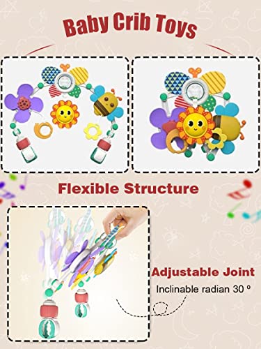 Pau1Hami1ton Baby Stroller Arch Toys,Car Seat Toys,Bouncer Toy Bar/Mobile for Bassinet,Adjustable Baby Hanging Toys Fit for Crib Bed,Stroller,Car Seat, Feeding Chair.S-19 (Butterfly)