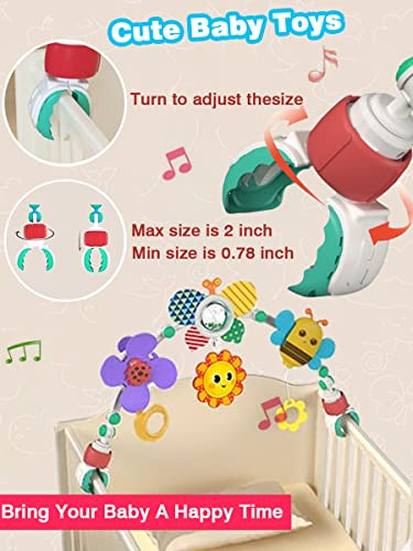 Pau1Hami1ton Baby Stroller Arch Toys,Car Seat Toys,Bouncer Toy Bar/Mobile for Bassinet,Adjustable Baby Hanging Toys Fit for Crib Bed,Stroller,Car Seat, Feeding Chair.S-19 (Butterfly)
