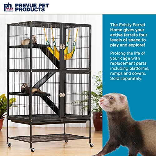 Prevue Hendryx Feisty Ferret Home with Stand, Black Hammertone