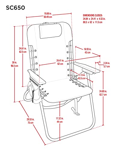 Rio Gear 4-Position Hi-Boy Backpack Beach Chair - Stripe