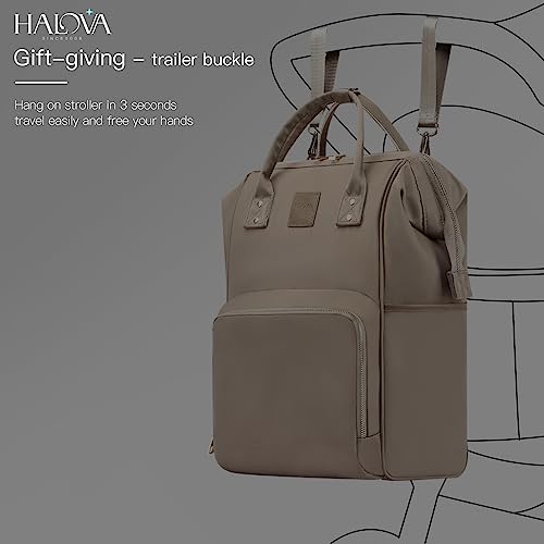 HaloVa Diaper Bag Multi-Function Waterproof Travel Backpack Nappy Bags for Baby Care, Large Capacity, Stylish and Durable, Gray